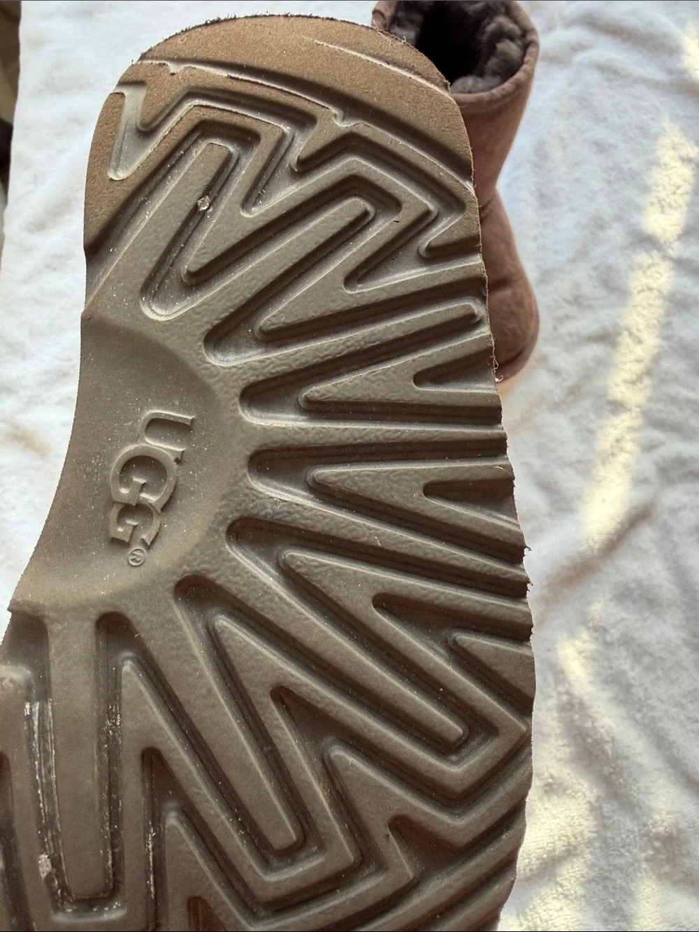 UGG Kids Brown Suede Shearling Boot